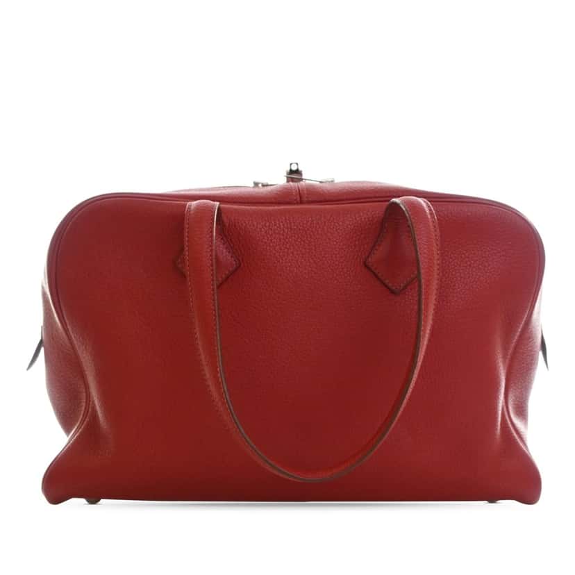 Hermès Clemence Victoria II 35 Red Leather Very good condition - Back View