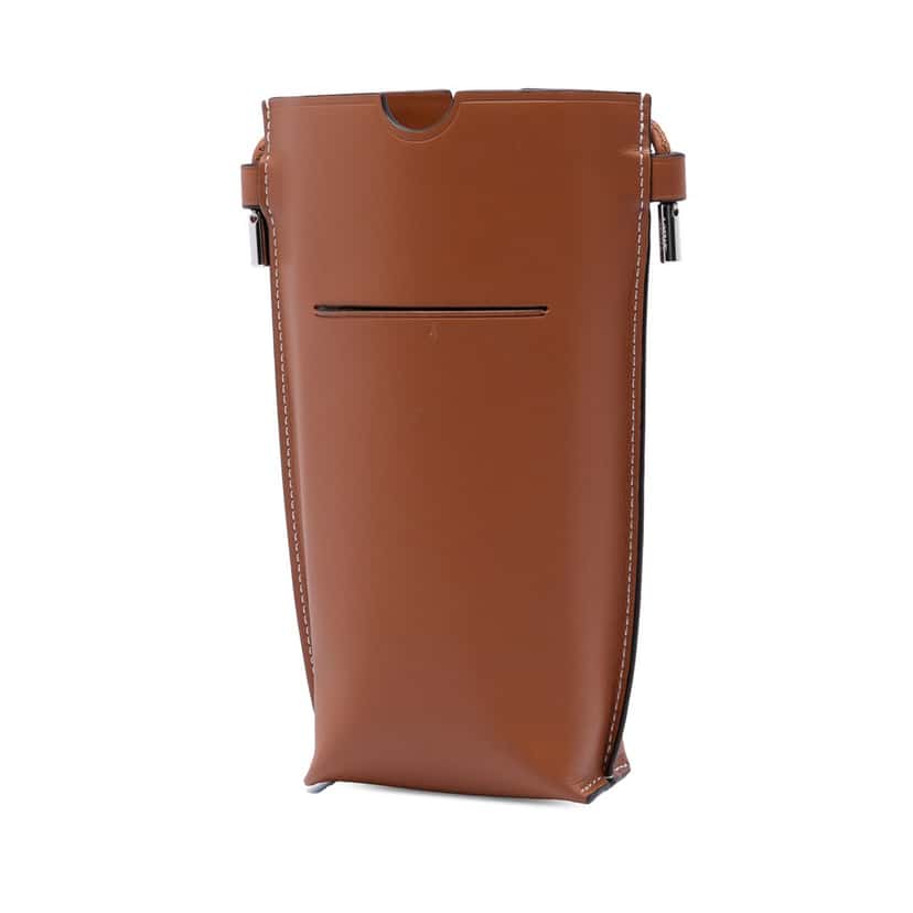 Loewe Smooth Calfskin Anagram Phone Pouch Brown Leather Very good condition - Back View