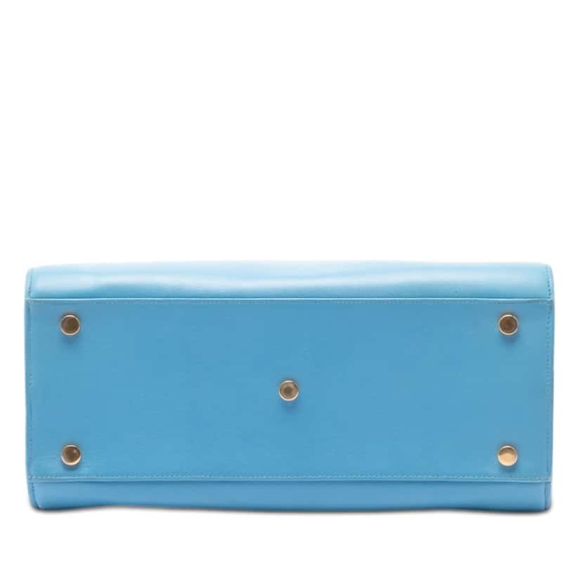 Saint Laurent Small Leather Sac De Jour Satchel Blue Leather Very good condition - Inside View