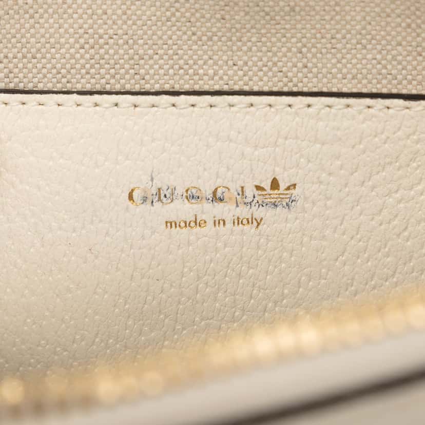 Gucci Adidas Mini Leather Horsebit 1955 Top Handle Bag White Leather Very good condition - Box View