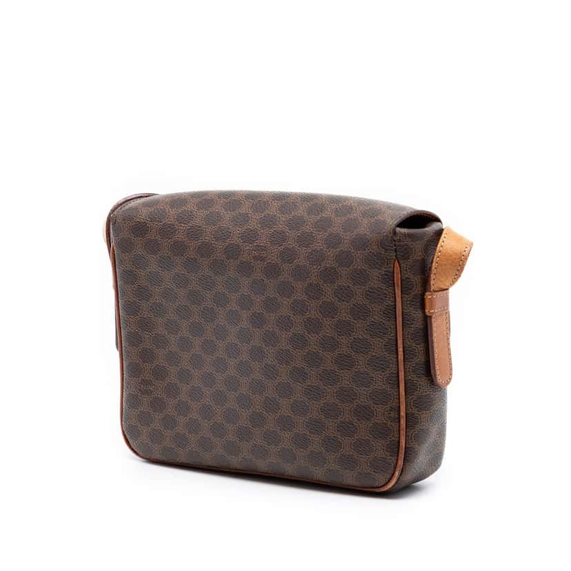 Celine Macadam Coated Canvas Crossbody Brown Very good condition - Back View