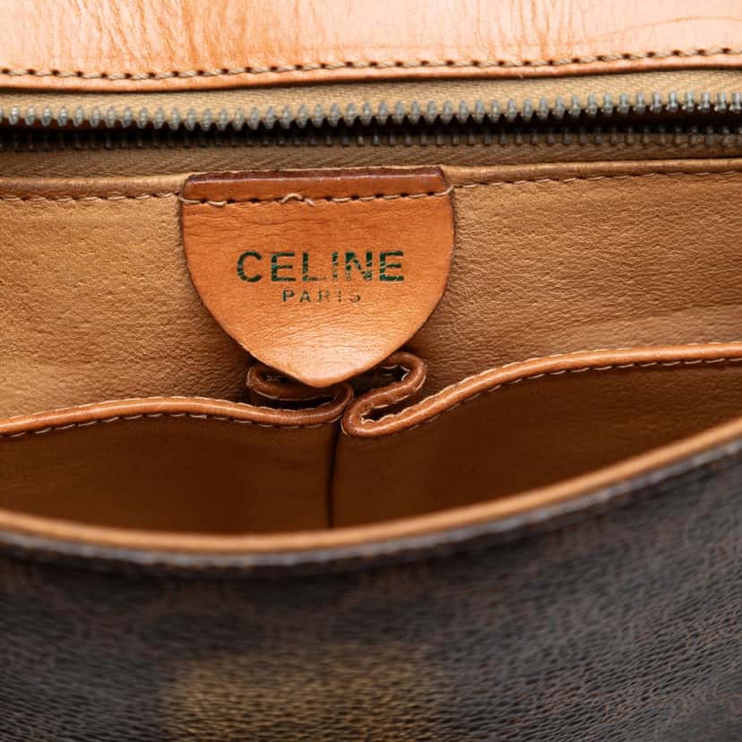 Celine Macadam Coated Canvas Crossbody Brown Very good condition - Box View