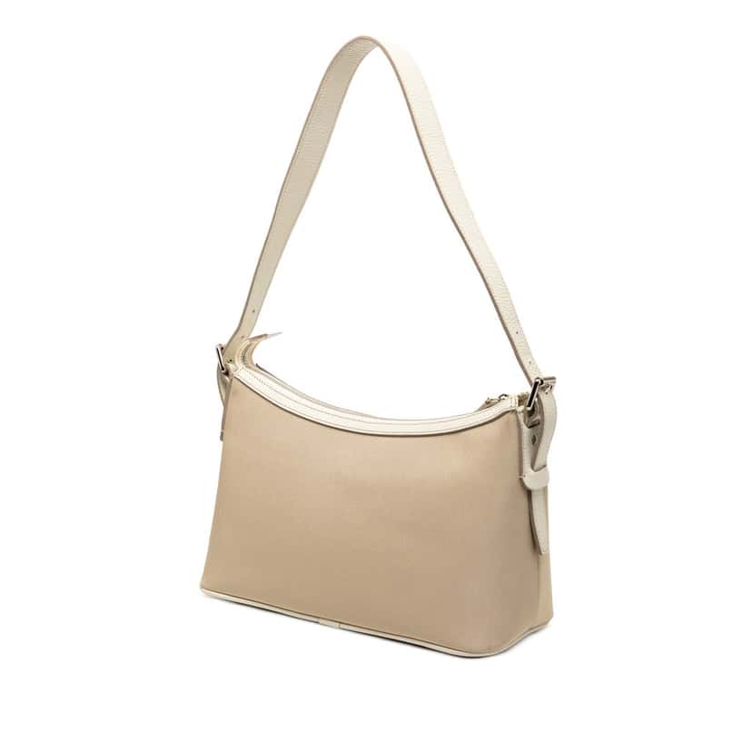 Burberry Nova Check Trimmed Canvas Shoulder Bag Beige Very good condition - Back View