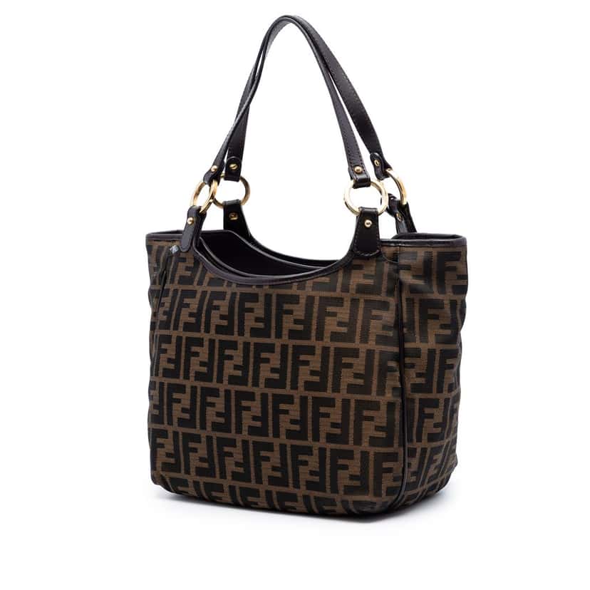 Fendi Zucca Canvas Chef Tote Brown Very good condition - Back View