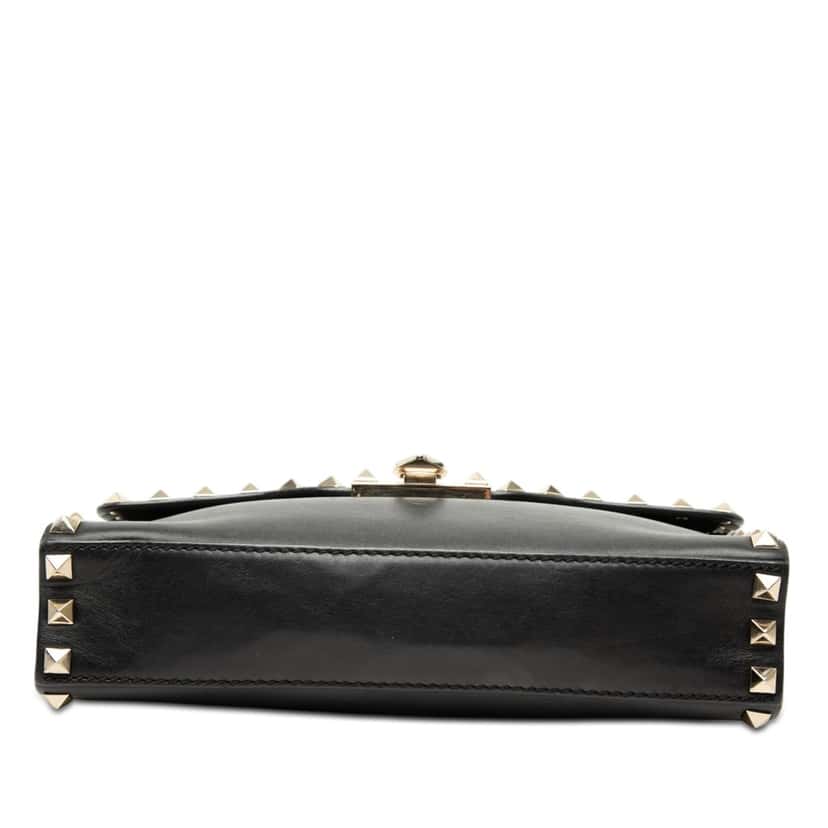Valentino Small Leather Rockstud Flap Crossbody Black Leather Very good condition - Inside View