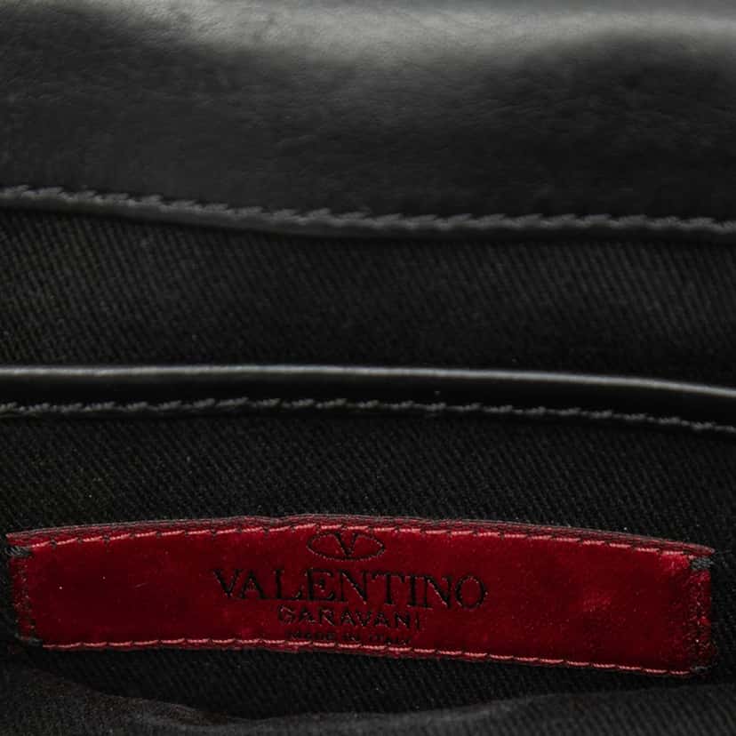 Valentino Small Leather Rockstud Flap Crossbody Black Leather Very good condition - Box View
