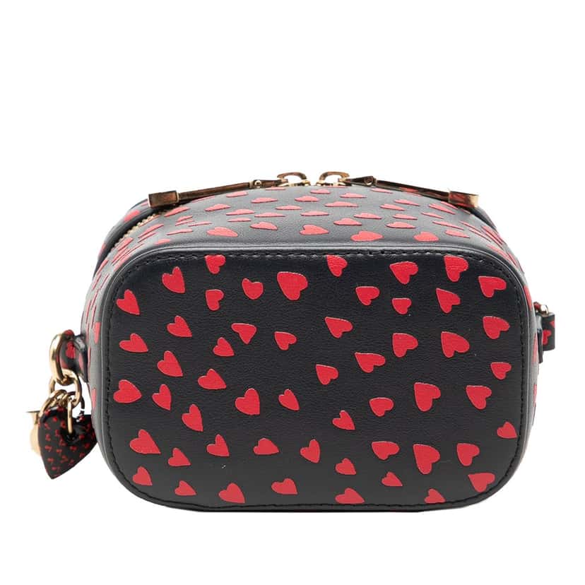Dior Micro Lambskin Heart Print Lady Dior Vanity Case Blue Leather Very good condition - Inside View