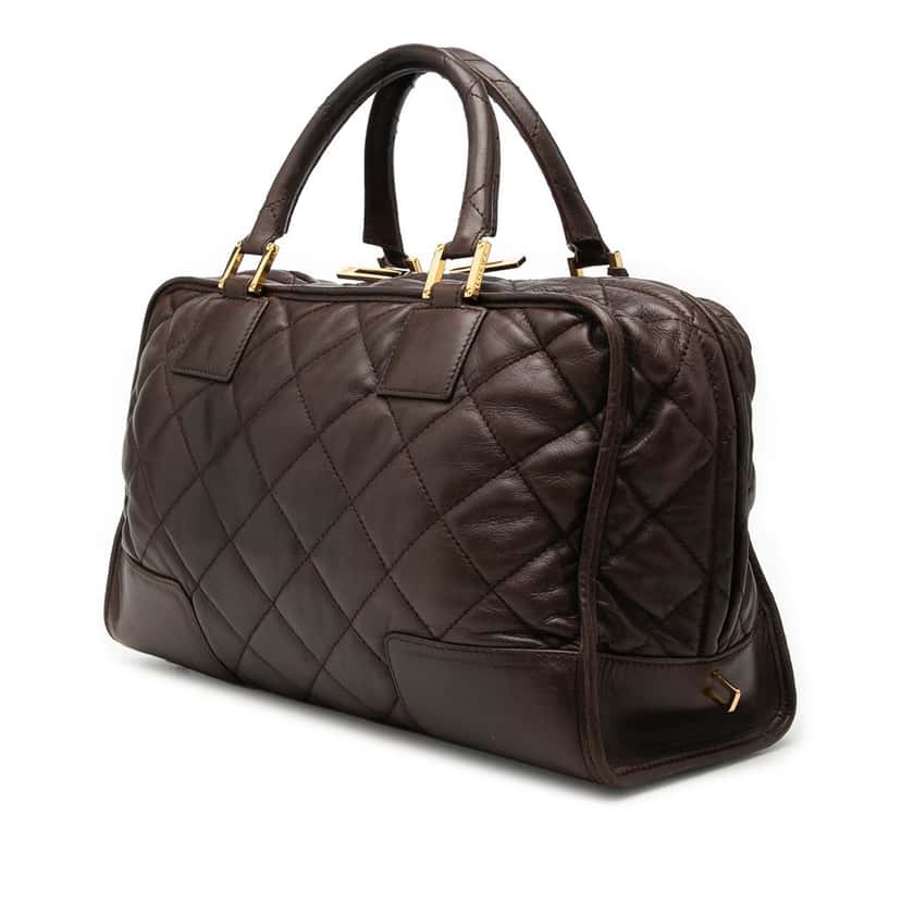 Loewe Quilted Leather Amazona 36 Brown Leather Very good condition - Back View