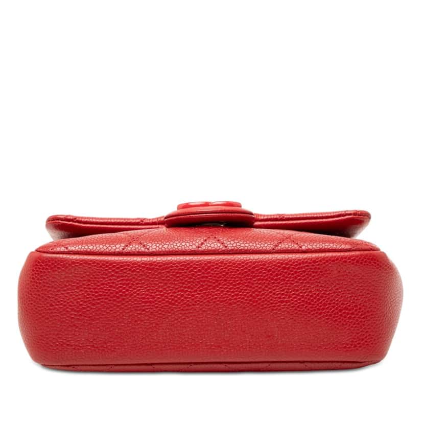 Chanel Mini Square Caviar Incognito Flap Red Leather Very good condition - Inside View