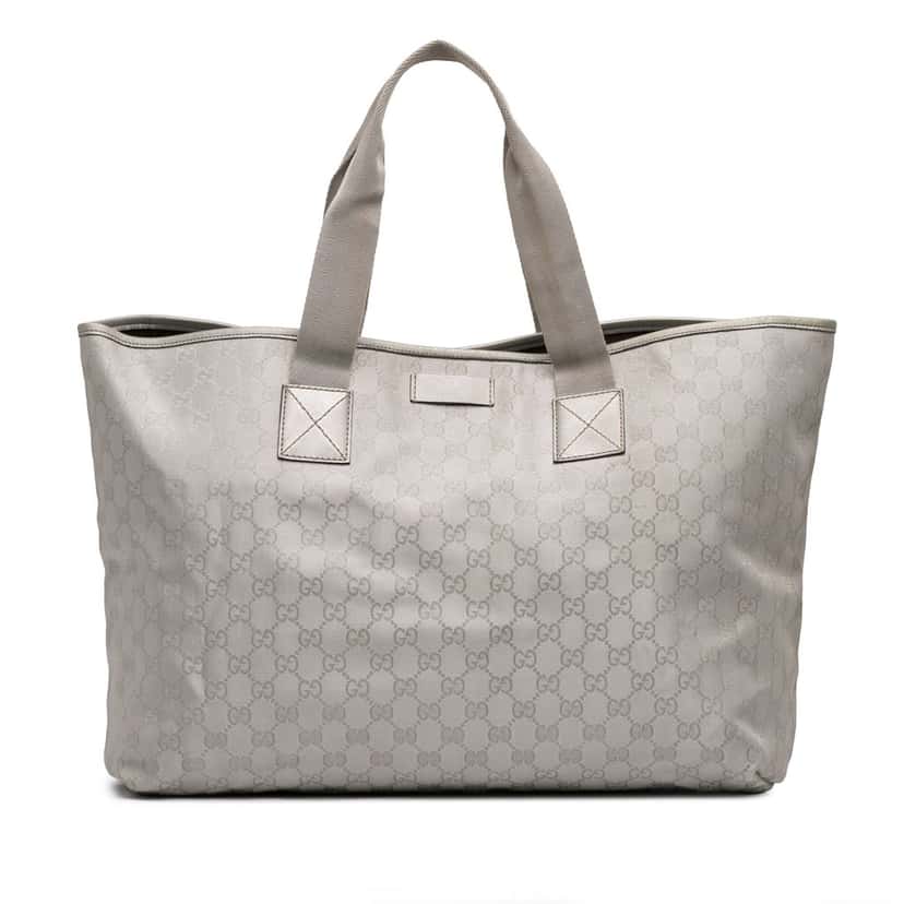 Gucci GG Canvas Tote Silver Very good condition - Front View