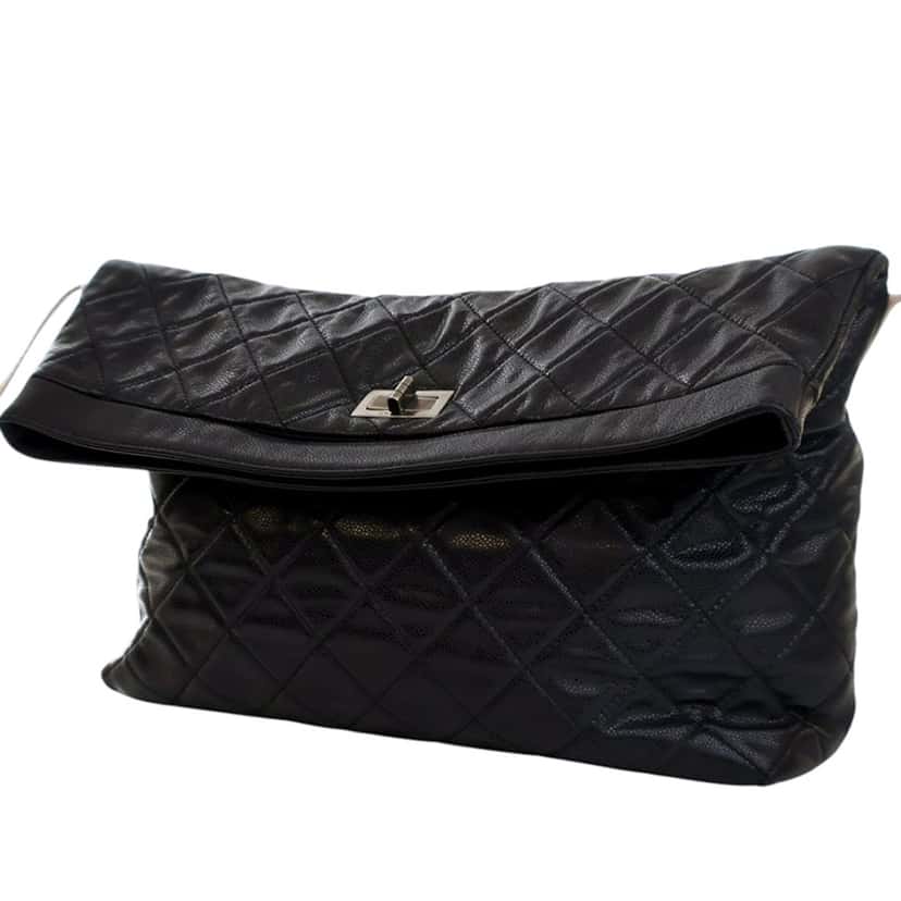 Chanel Reissue Quilted Caviar Messenger Flap Black Leather Very good condition - Inside View