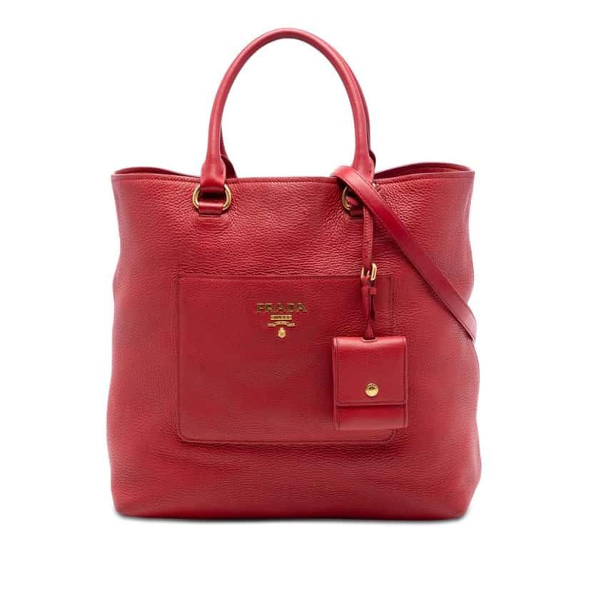 Prada Vitello Daino Front Pocket Convertible Tote