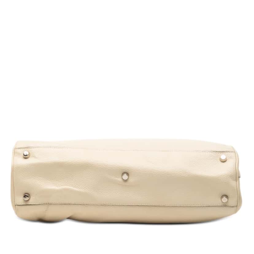 Gucci Medium Calfskin Zumi Top Handle Bag White Leather Very good condition - Inside View