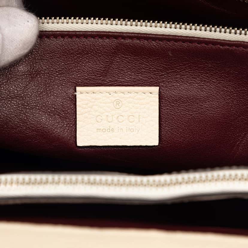 Gucci Medium Calfskin Zumi Top Handle Bag White Leather Very good condition - Box View