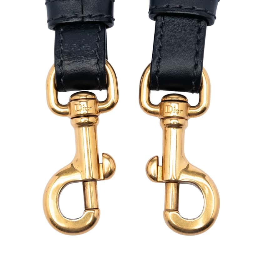 Dior Oblique Embroidered Canvas Studded Shoulder Strap Blue Very good condition - Model View