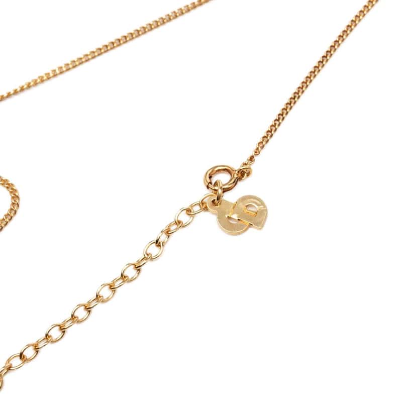 Dior Gold Plated CD Logo Oval Pendant Necklace Gold Metal Very good condition - Inside View