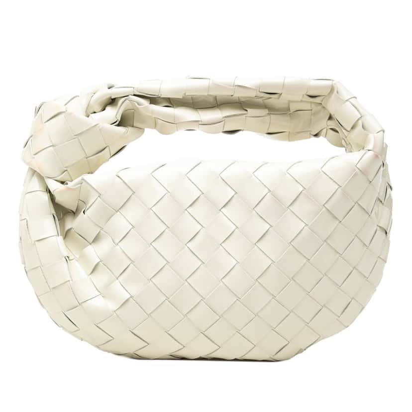 Bottega Veneta Mini Patent Intrecciato Jodie White Leather Very good condition - Front View