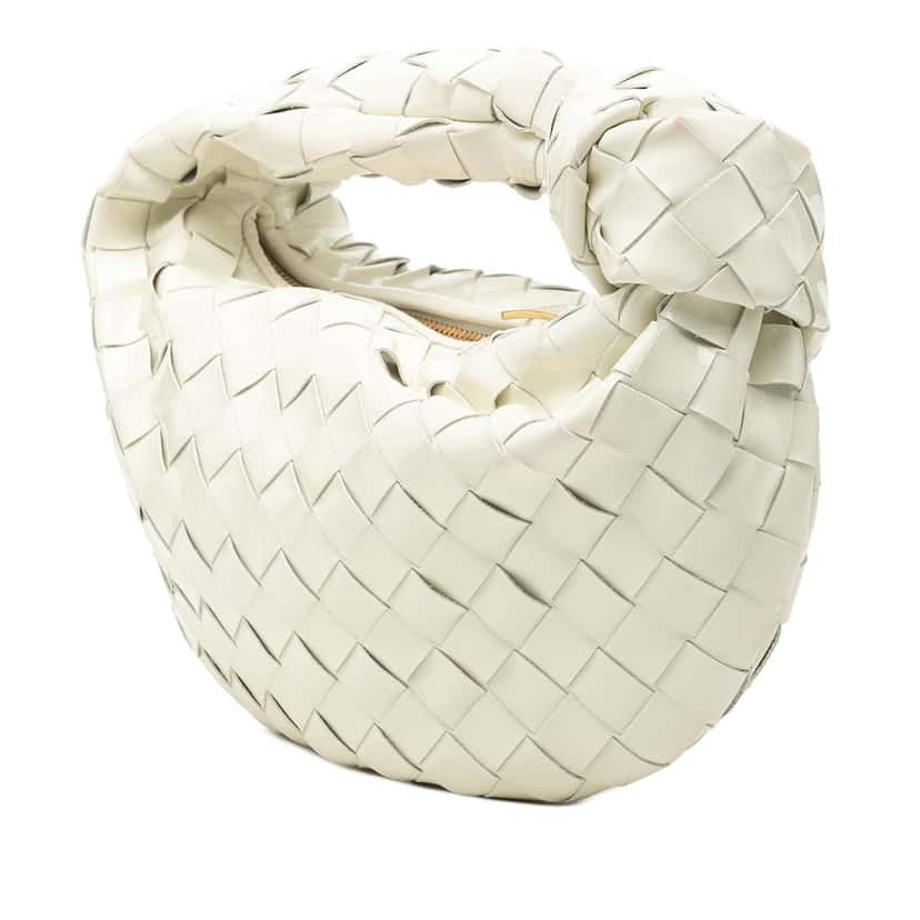 Bottega Veneta Mini Patent Intrecciato Jodie White Leather Very good condition - Back View