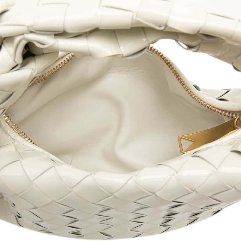 Bottega Veneta Mini Patent Intrecciato Jodie White Leather Very good condition - Model View