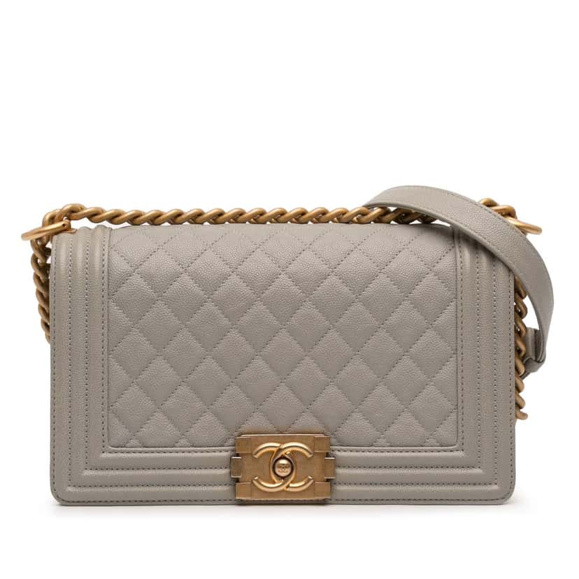 Chanel Old Medium Quilted Caviar Boy Flap Other Leather Very good condition - Front View