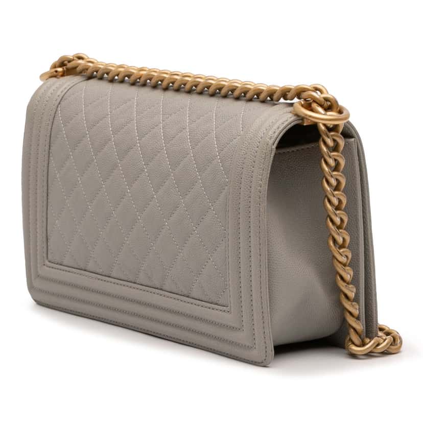 Chanel Old Medium Quilted Caviar Boy Flap Other Leather Very good condition - Back View