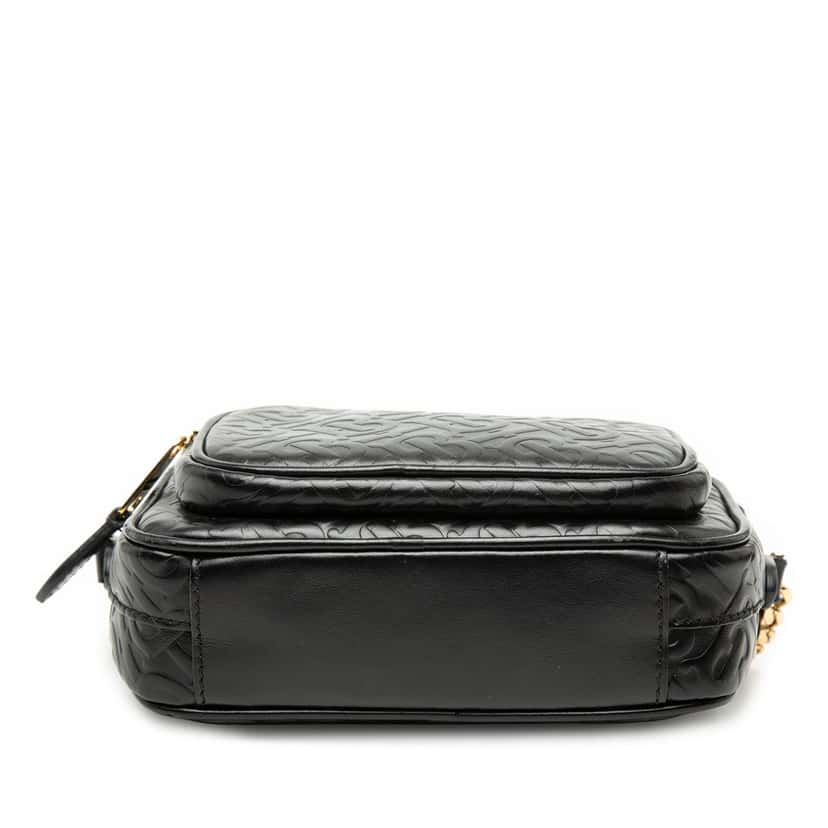 Burberry Embossed Calfskin TB Monogram Camera Chain Crossbody Black Leather Very good condition - Inside View