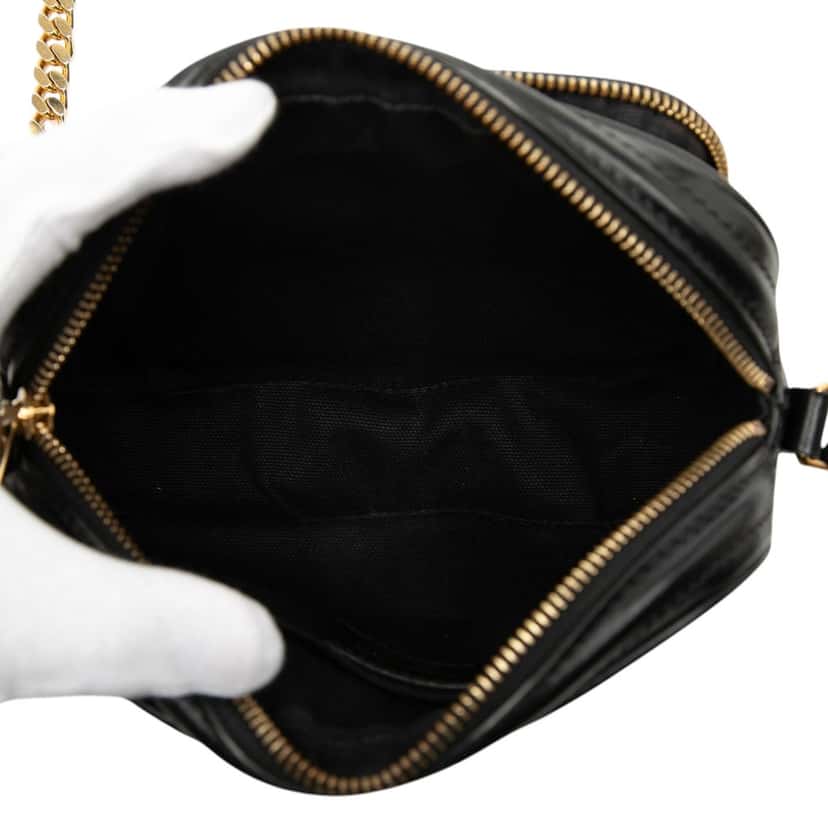 Burberry Embossed Calfskin TB Monogram Camera Chain Crossbody Black Leather Very good condition - Model View