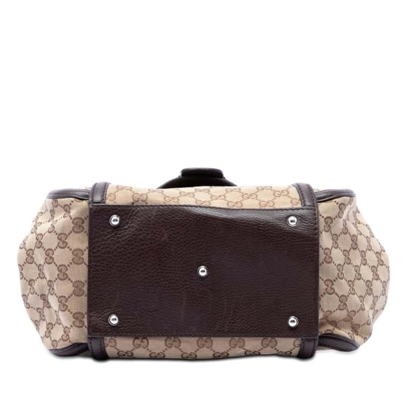 Gucci GG Canvas Techno Horsebit Top Handle Bag Beige Very good condition - Inside View