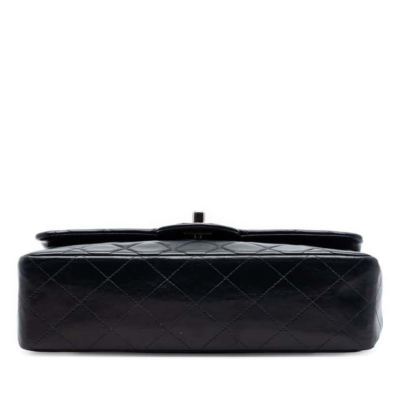 Chanel Small Classic Lambskin Double Flap Black Leather Very good condition - Inside View