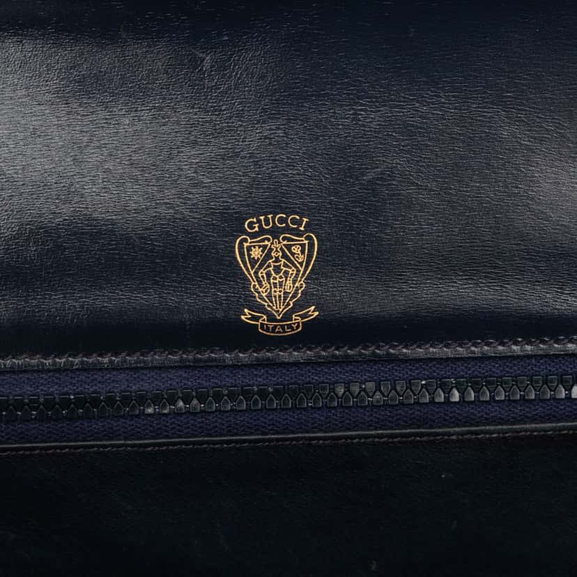 Gucci Calfskin Bamboo Night Blue Leather Very good condition - Box View