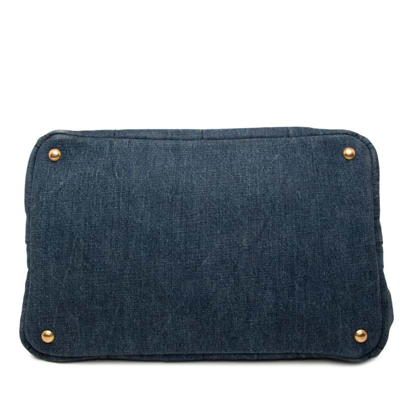 Prada Denim Canapa Logo Satchel Blue Very good condition - Inside View