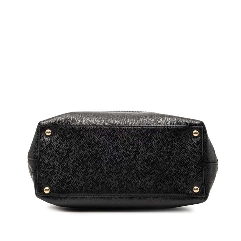 Chanel CC Caviar Drawstring Tote Black Leather Very good condition - Inside View