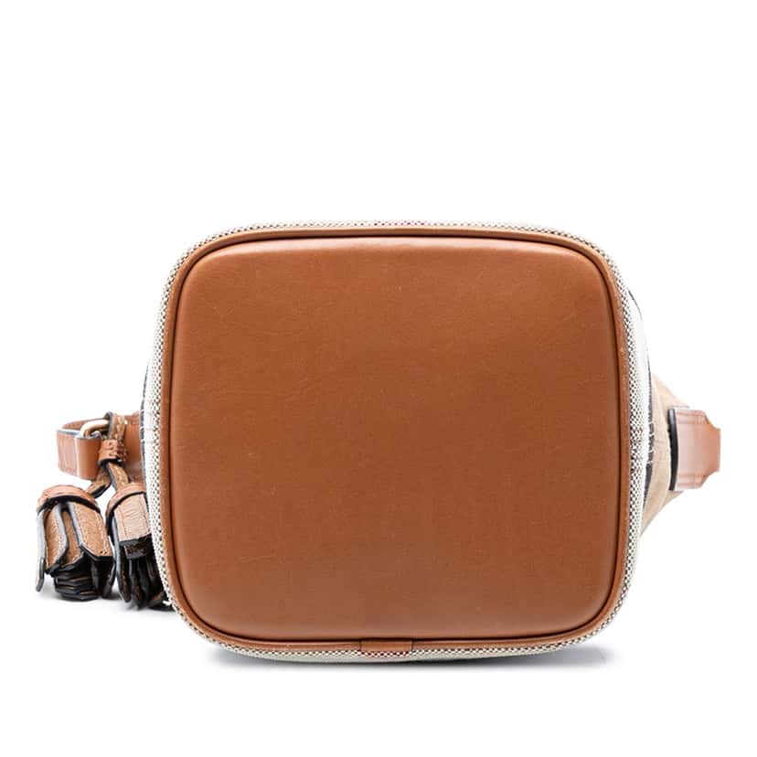 Burberry Mini Mega Check Canvas Ashby Tassel Bucket Bag Brown Very good condition - Inside View