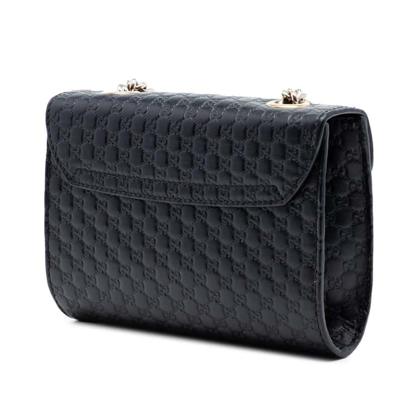 Gucci Mini Microguccissima Emily Crossbody Black Leather Very good condition - Back View
