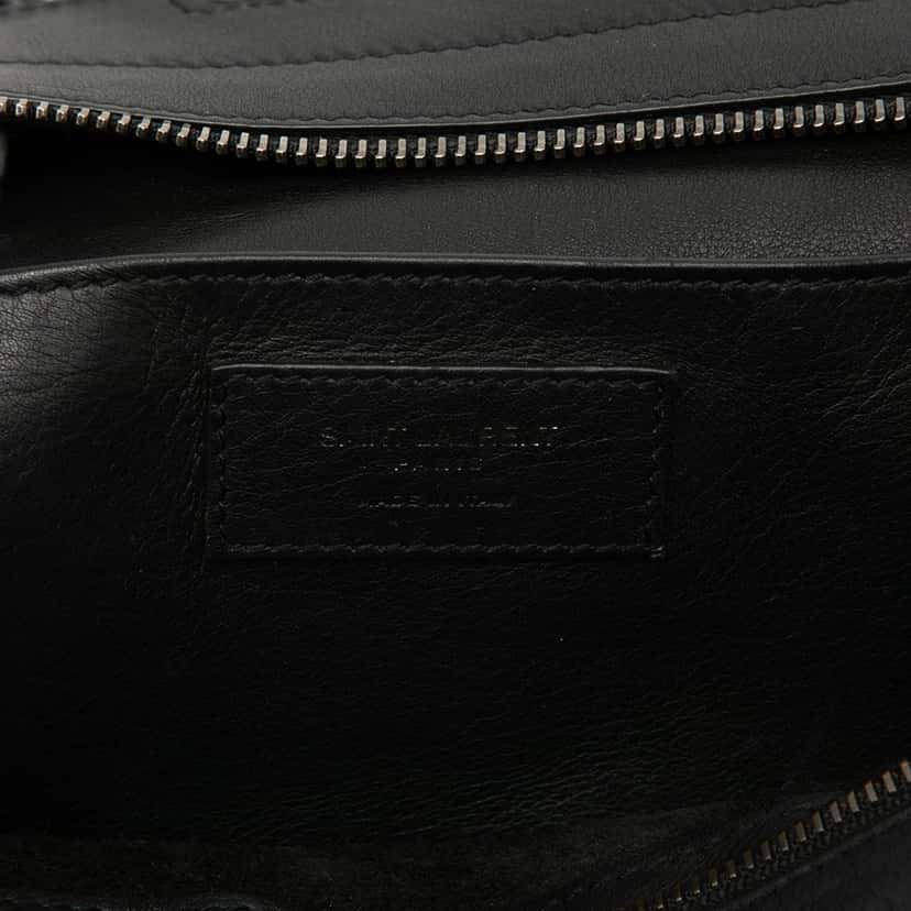 Saint Laurent Baby Studded Leather Monogram Downtown Cabas Satchel Black Leather Very good condition - Box View