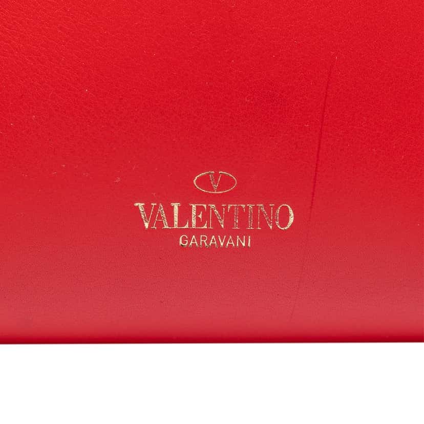 Valentino Mini Leather Rockstud Double Handle Tote Red Leather Very good condition - Box View