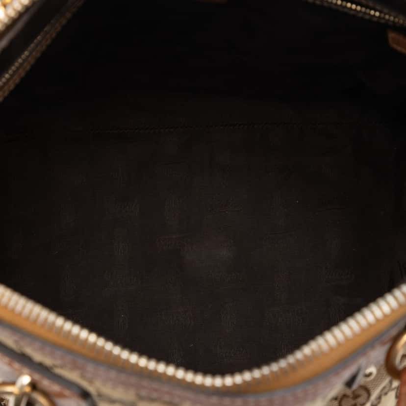 Gucci Medium GG Canvas Charm Dome Satchel Beige Very good condition - Model View
