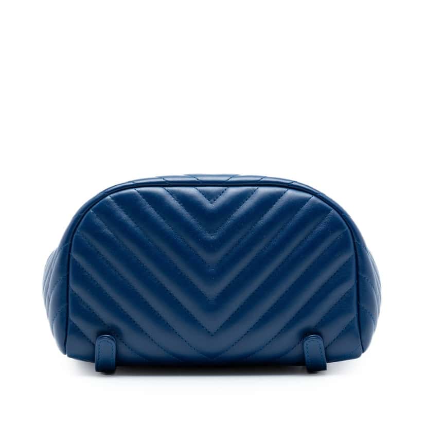 Chanel Small Chevron Calfskin Urban Spirit Backpack Blue Leather Very good condition - Inside View
