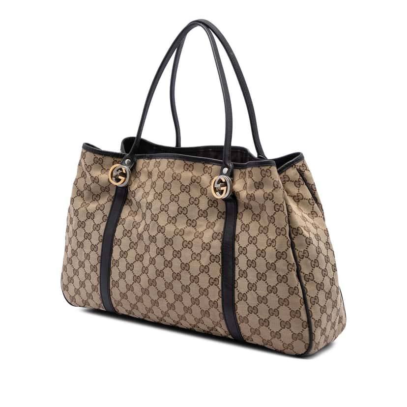 Gucci Large GG Canvas Twins Tote Beige Very good condition - Back View