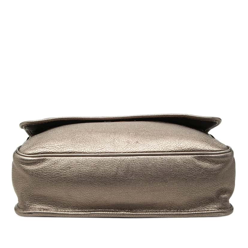 LOEWE Small Metallic Leather Anagram Maia Satchel Gold Leather Very good condition - Inside View