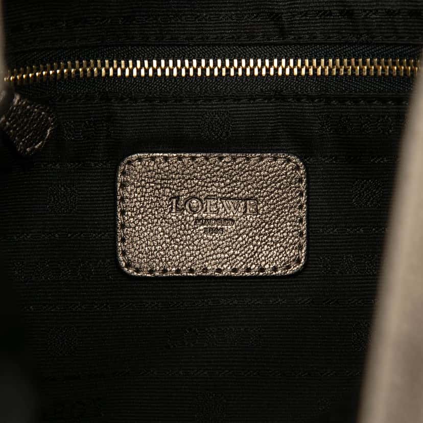 LOEWE Small Metallic Leather Anagram Maia Satchel Gold Leather Very good condition - Box View