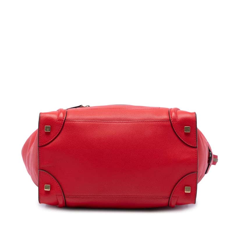 Celine Mini Grained Calfskin Luggage Tote Red Leather Very good condition - Inside View