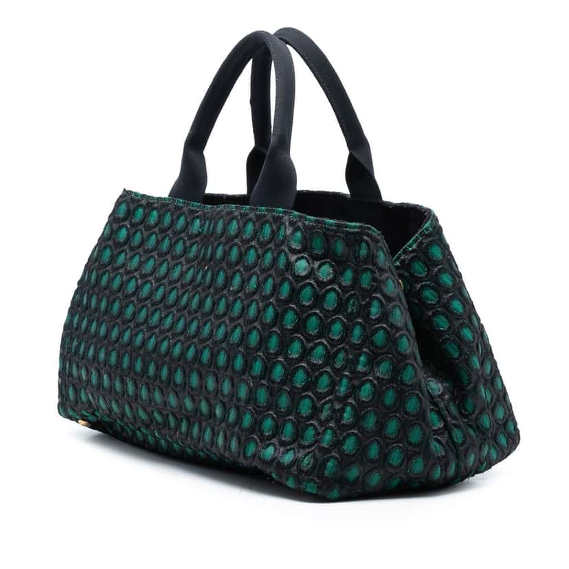 Prada Broccato Canapa Satchel Green Very good condition - Back View