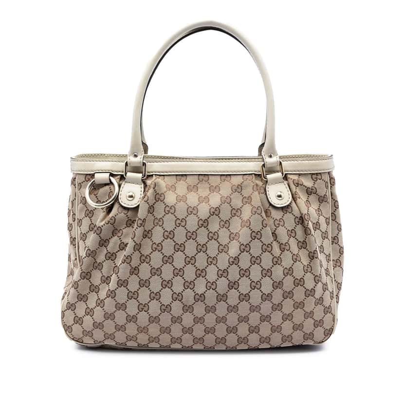 Gucci GG Canvas Sukey Tote Beige Very good condition - Front View