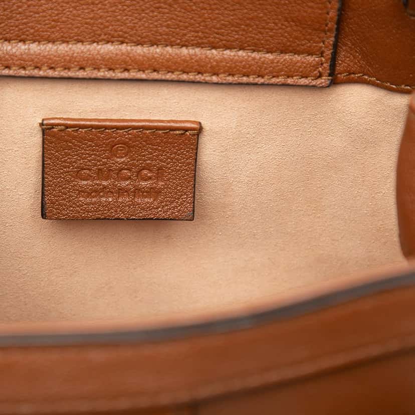 Gucci Mini Calfskin Bamboo Diana Satchel Brown Leather Very good condition - Box View