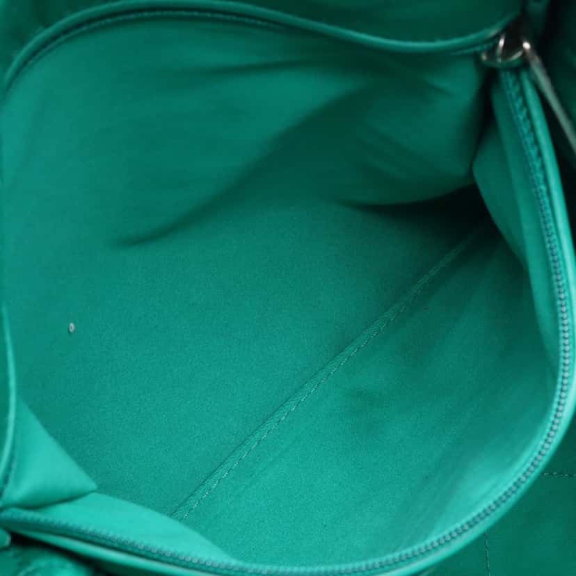 Chanel Medium Quilted Shiny Calfskin 22 Handbag Green Leather Very good condition - Model View