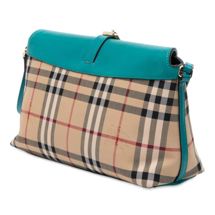 Burberry Haymarket Check Coated Canvas Leah Crossbody Beige Good condition - Back View