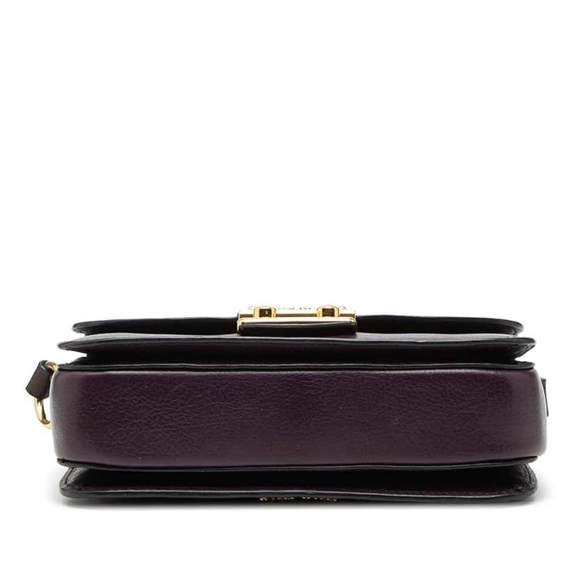 Miu Miu Bicolor Goatskin Madras Top Handle Satchel Purple Leather Very good condition - Inside View
