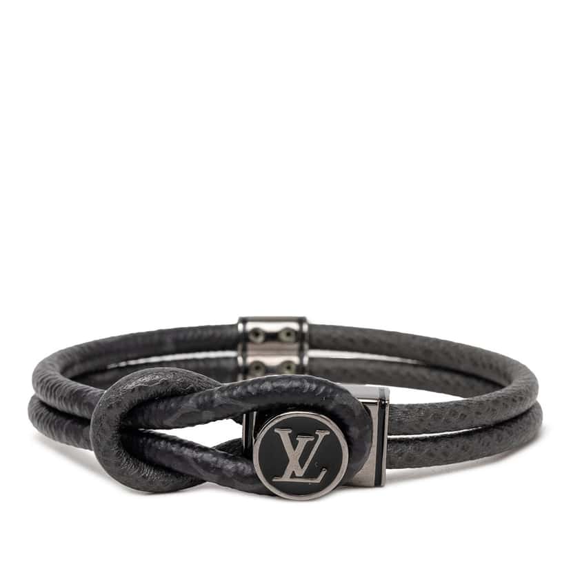Louis Vuitton Monogram Eclipse and Taiga Loop It Bracelet Black Very good condition - Front View
