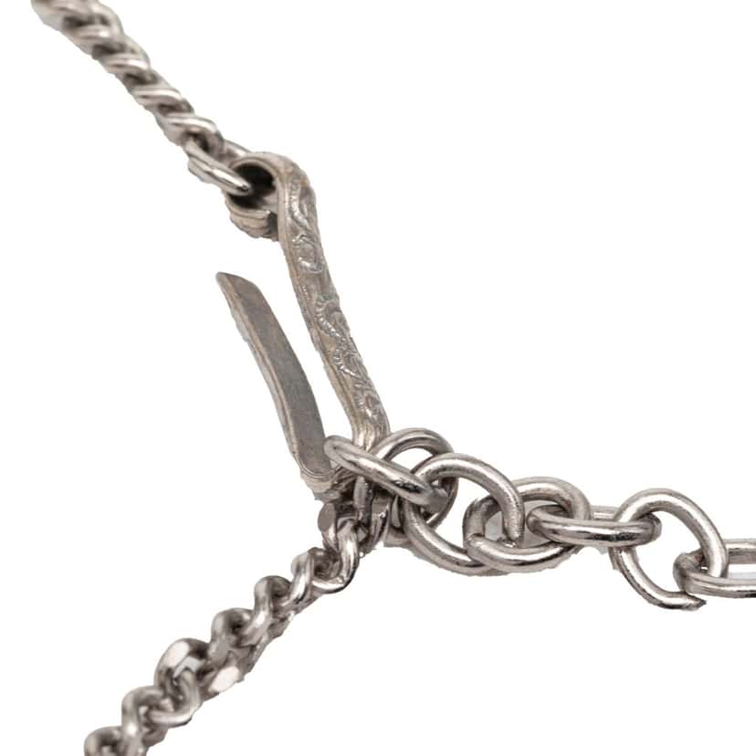 Chanel CC Brass Resin Ball Pendant Necklace Silver Metal Very good condition - Inside View